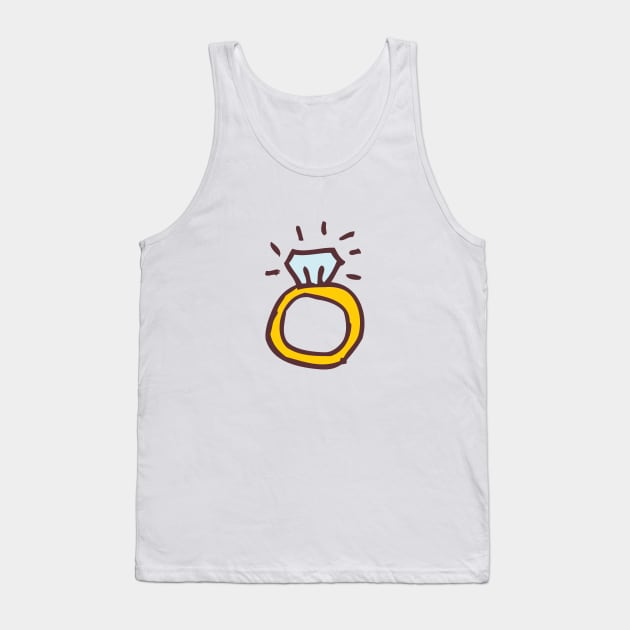 Diamond Ring Funny Nursery Cartoon Drawing Design Tank Top by skstring